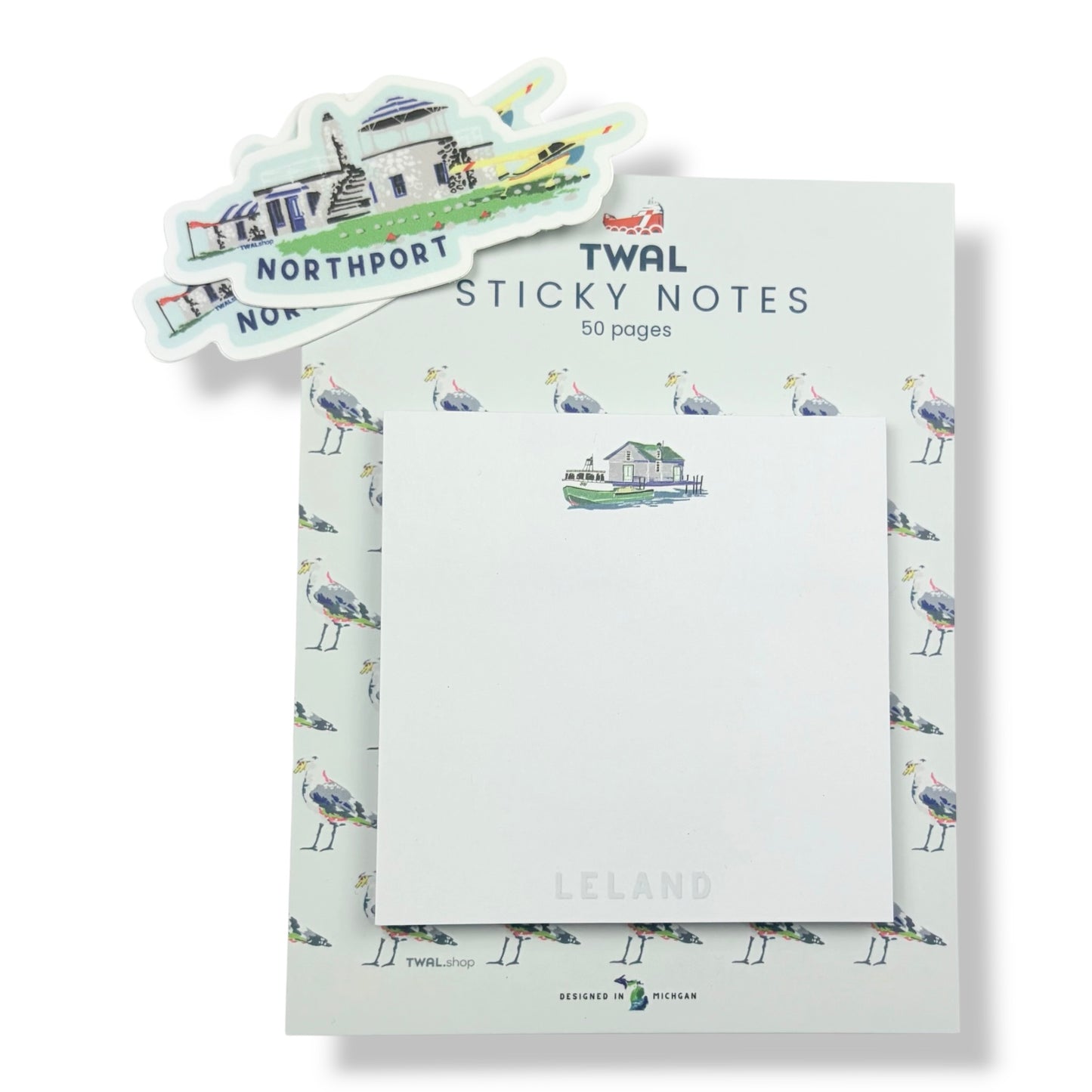 NORTHPORT - Woolsey Memorial Airport - 3x3" Sticky Notes | Up North POP ART Collection