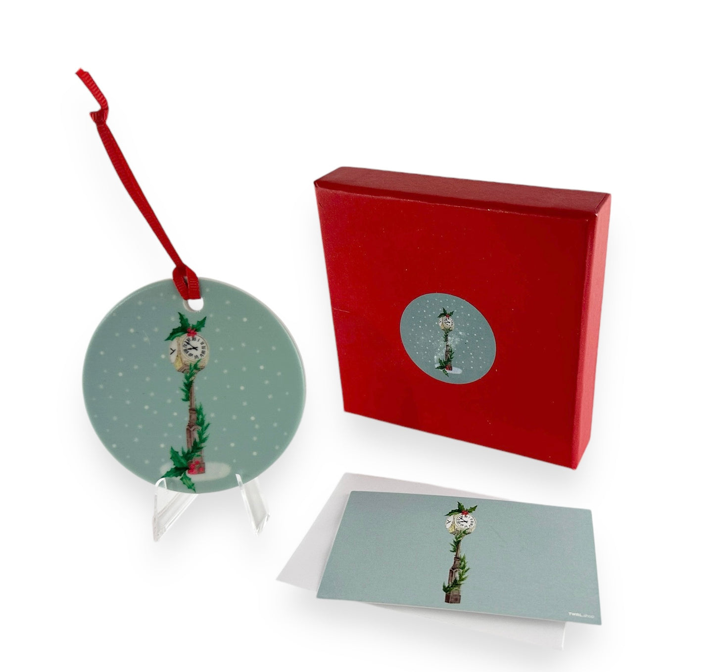 GROSSE POINTE - CLASSIC Christmas Ornament - Grosse Pointe Woods Clock - Lake St. Clair Blue