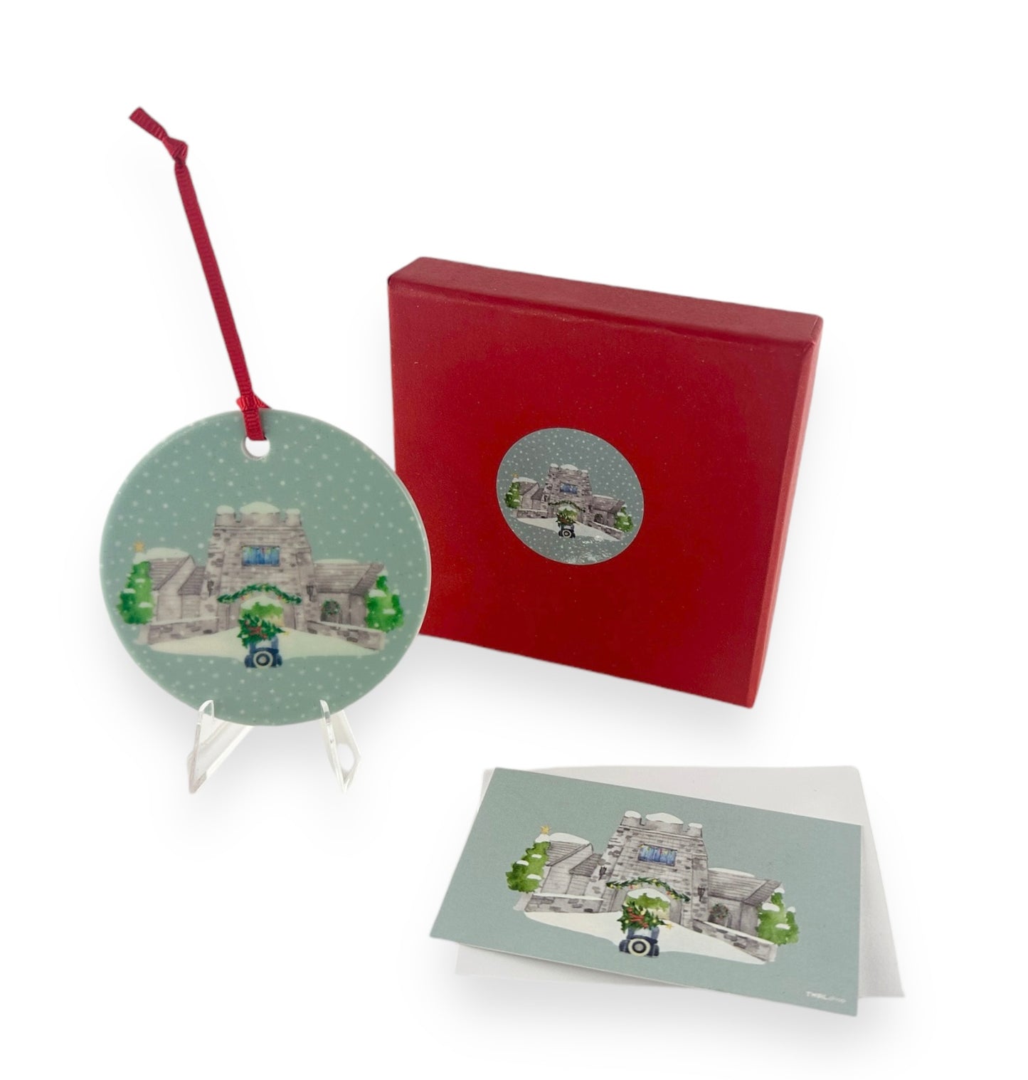 GROSSE POINTE - CLASSIC Christmas Ornament - The Ford House - Lake St. Clair Blue