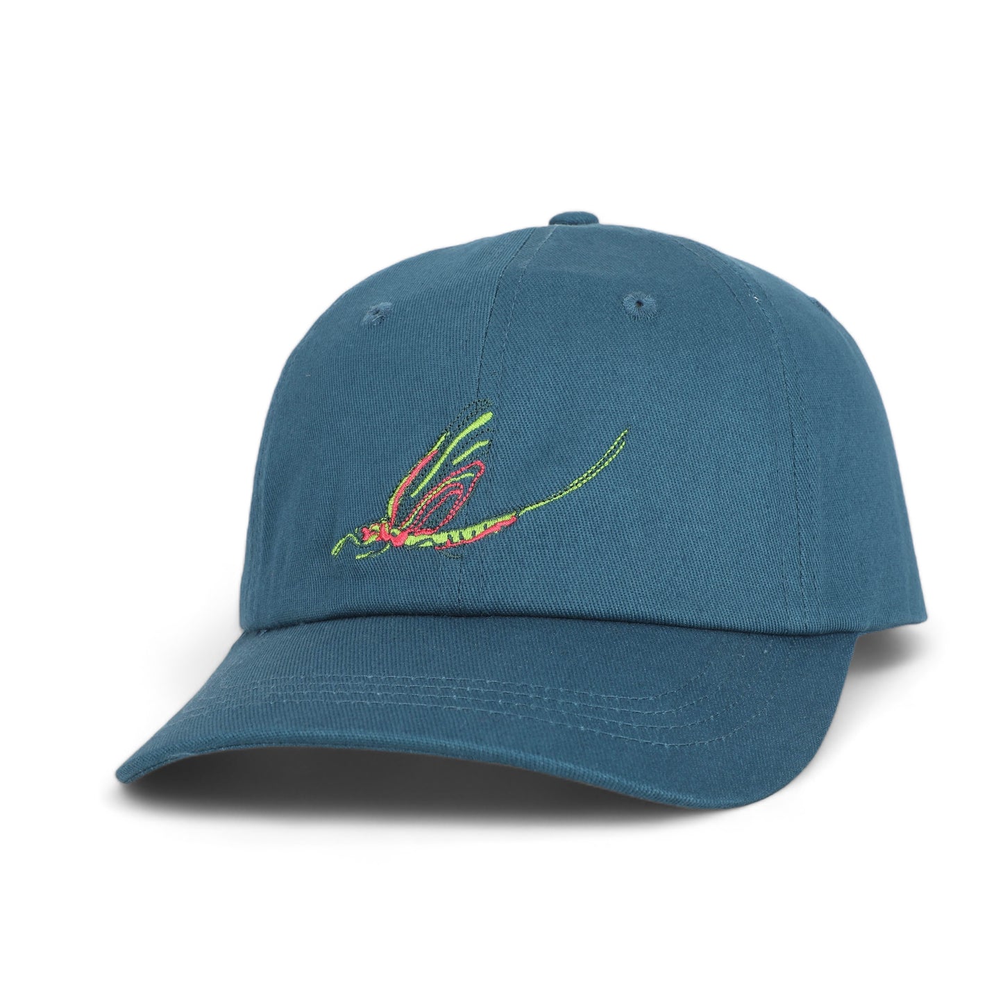 GROSSE POINTE - POP ART - 100% Cotton Twill Embroidered Baseball Hat - The Fish Fly - Lake Michigan Blue