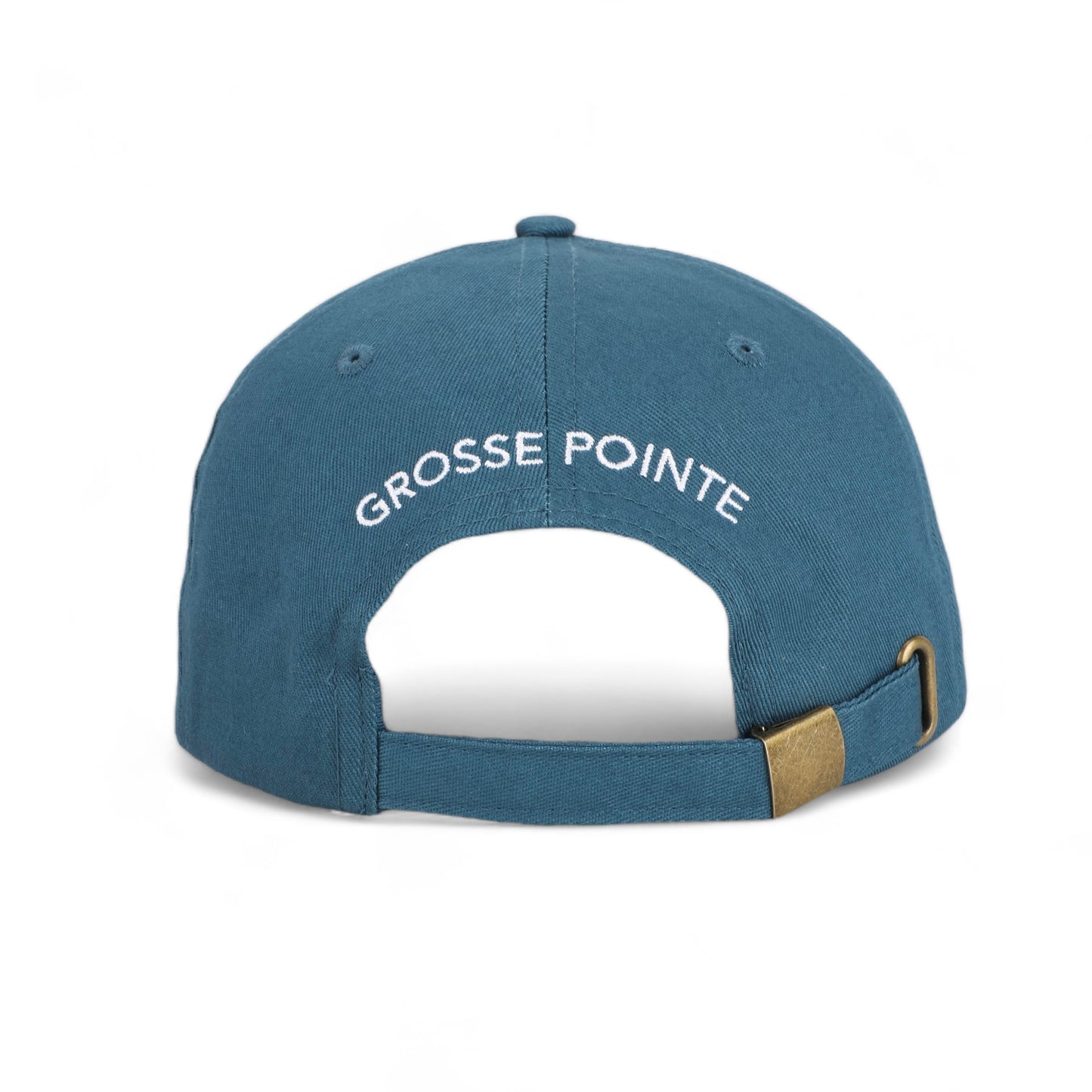 GROSSE POINTE - POP ART - 100% Cotton Twill Embroidered Baseball Hat - The Fish Fly - Lake Michigan Blue