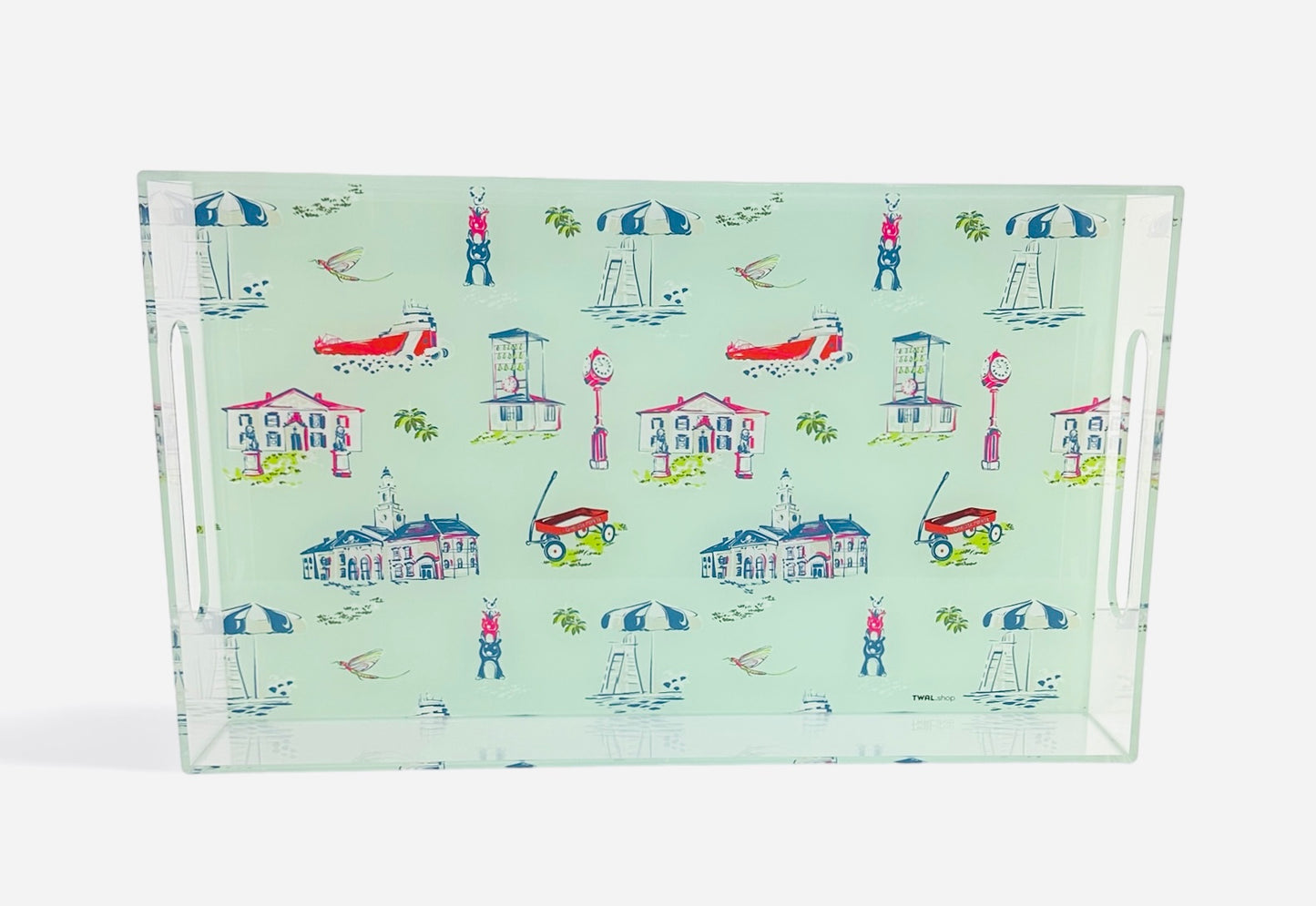GROSSE POINTE - POP ART - Lucite Tray - Toile - Large