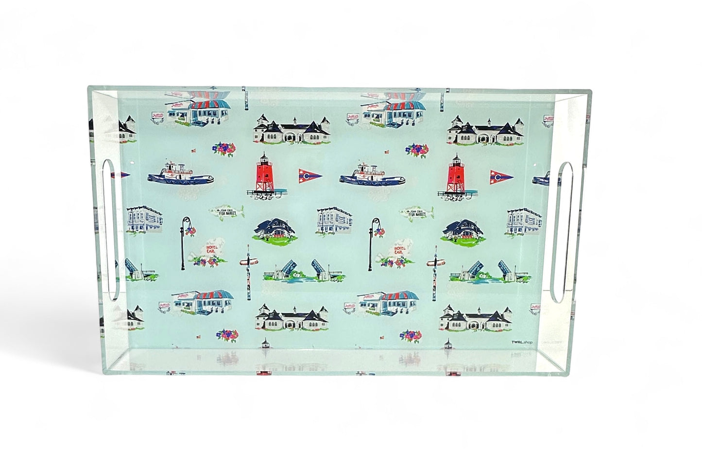 CHARLEVOIX - POP ART - Lucite Tray - Toile - Large