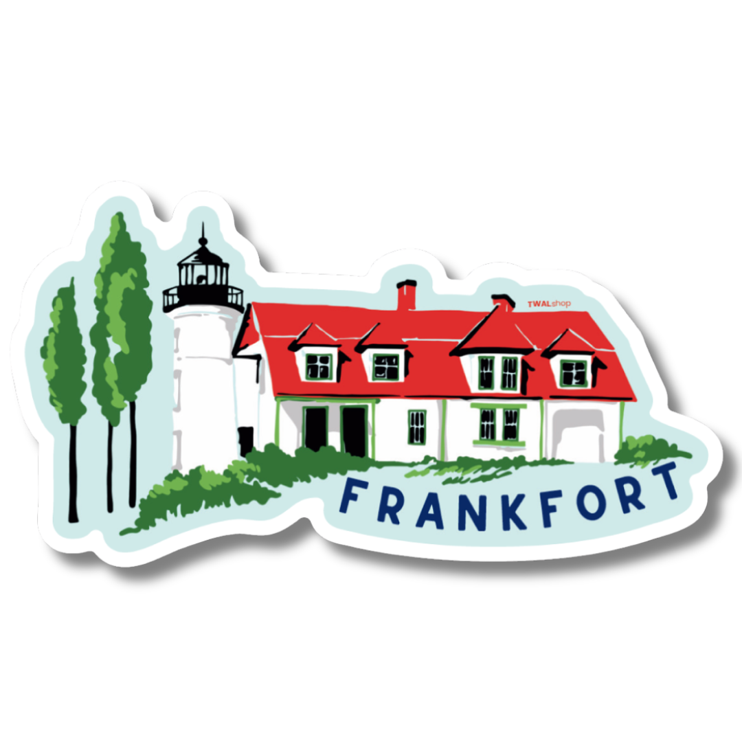 UP NORTH - POP ART PLACES - Frankfort - Point Betsie Lighthouse Sticker