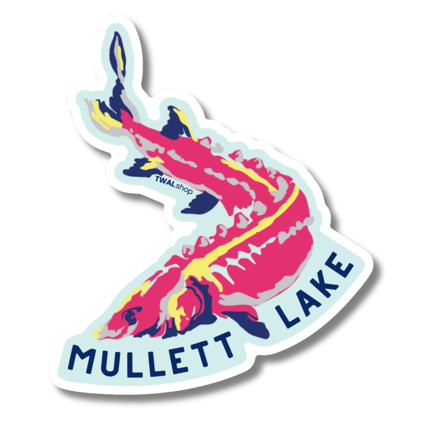 MULLETT LAKE - Lake Sturgeon - 3" Sticker | Up North POP ART PLACES Collection