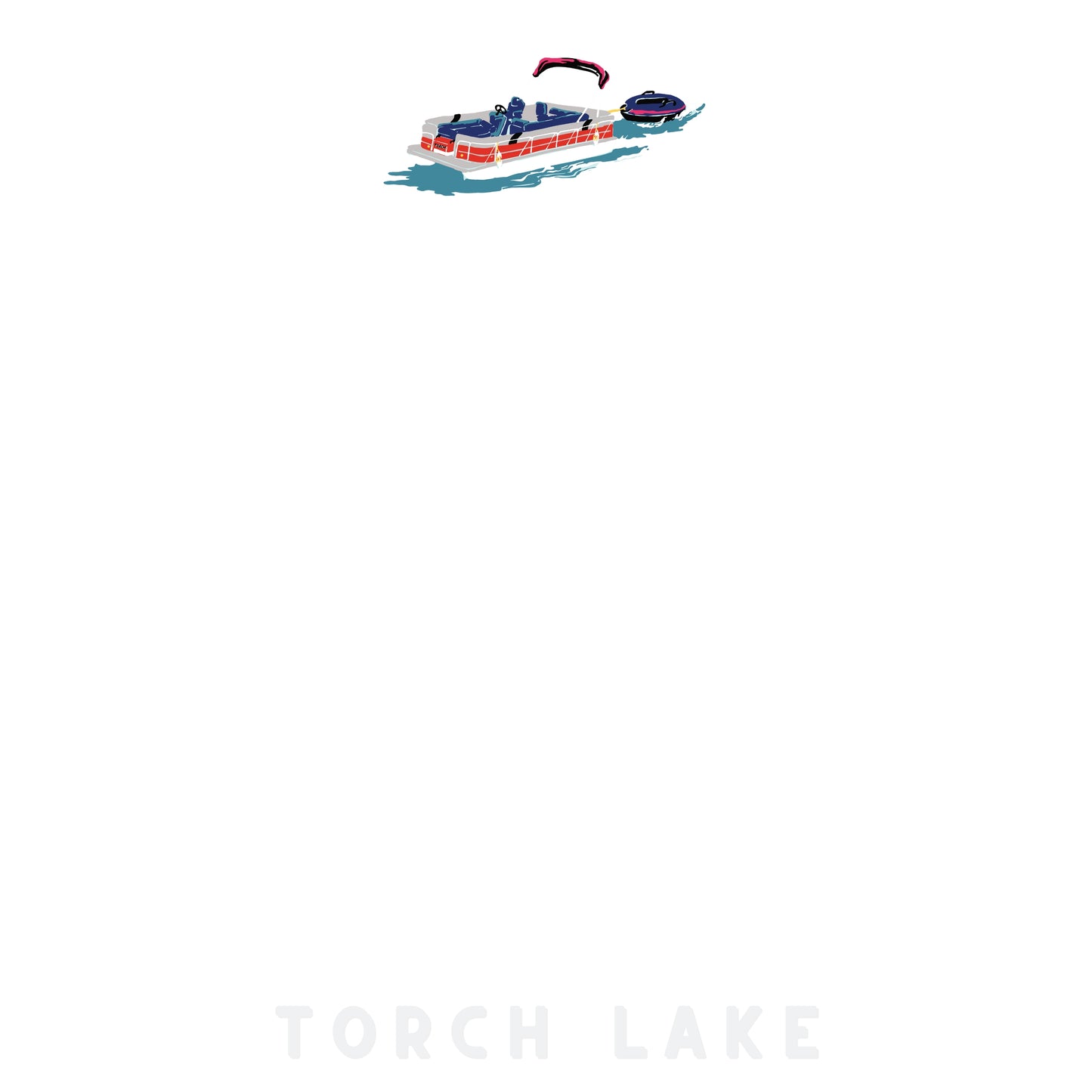 UP NORTH - POP ART PLACES - Torch Lake - Sandbar Pontoon - Sticky Notes