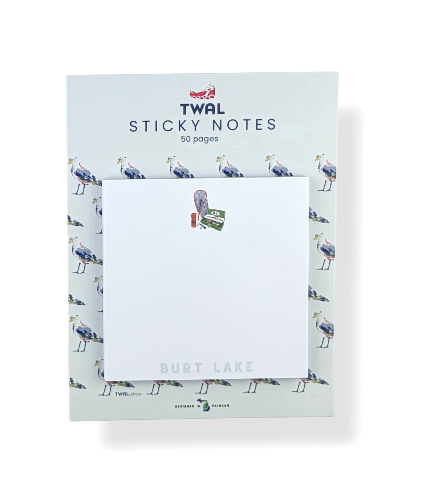 BURT LAKE - Lake Tackle Box - 3x3" Sticky Notes | Up North POP ART Collection