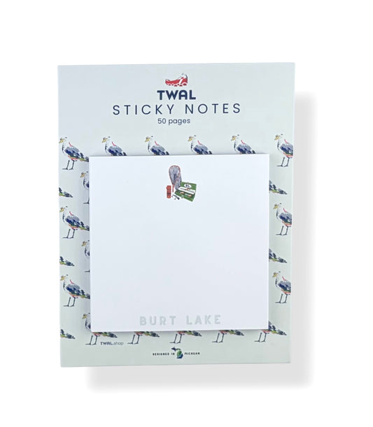 BURT LAKE - Lake Tackle Box - 3x3" Sticky Notes | Up North POP ART Collection