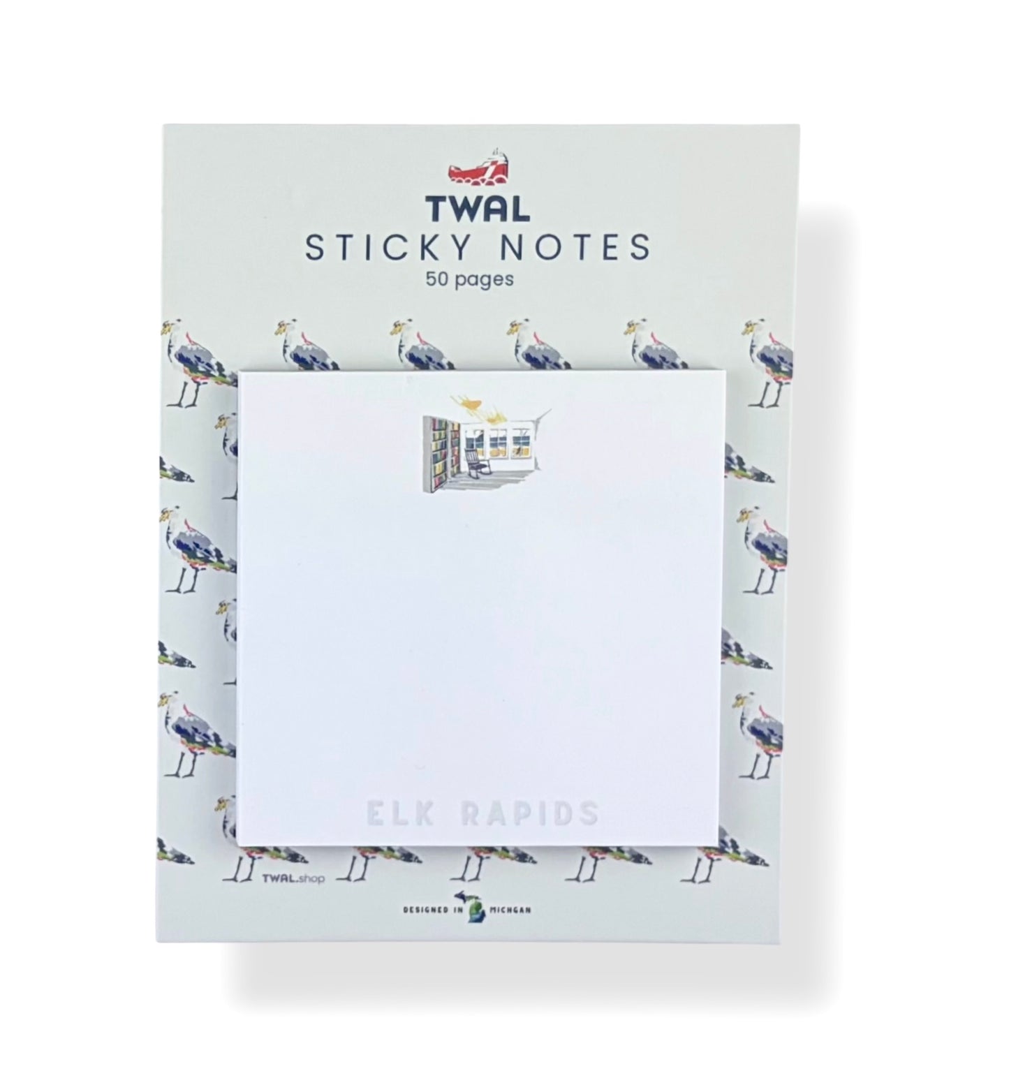 ELK RAPIDS - Island House Library - 3x3" Sticky Notes | Up North POP ART Collection
