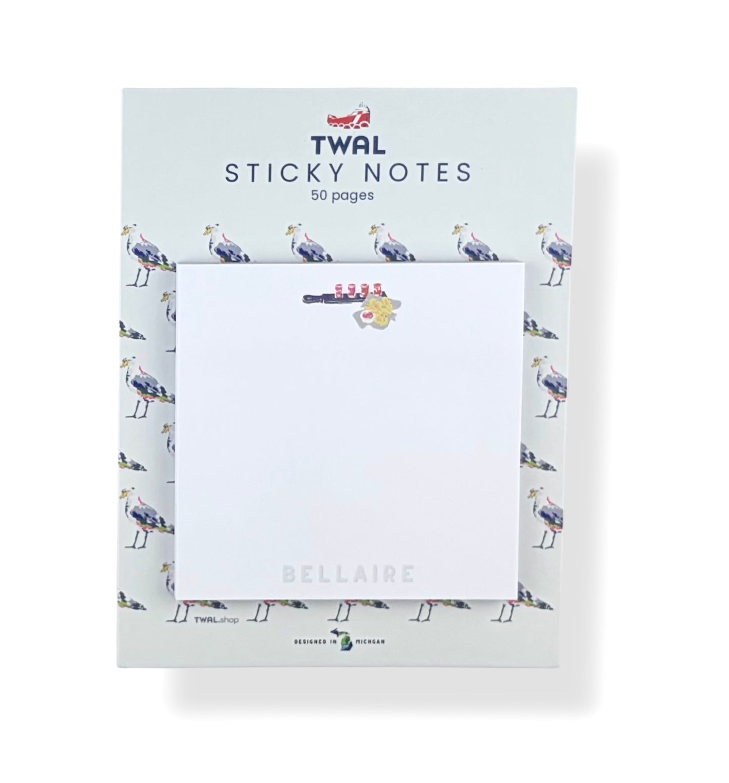 BELLAIRE - Flight & Pretzels - 3x3" Sticky Notes | Up North POP ART Collection