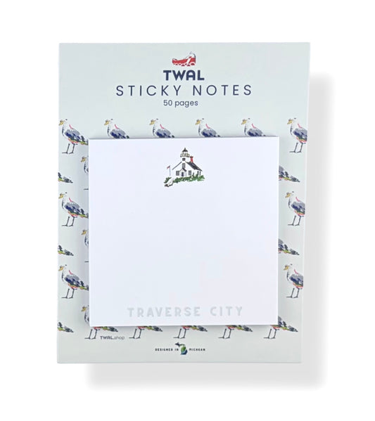 TRAVERSE CITY - Mission Point Lighthouse - 3x3" Sticky Notes | Up North POP ART Collection
