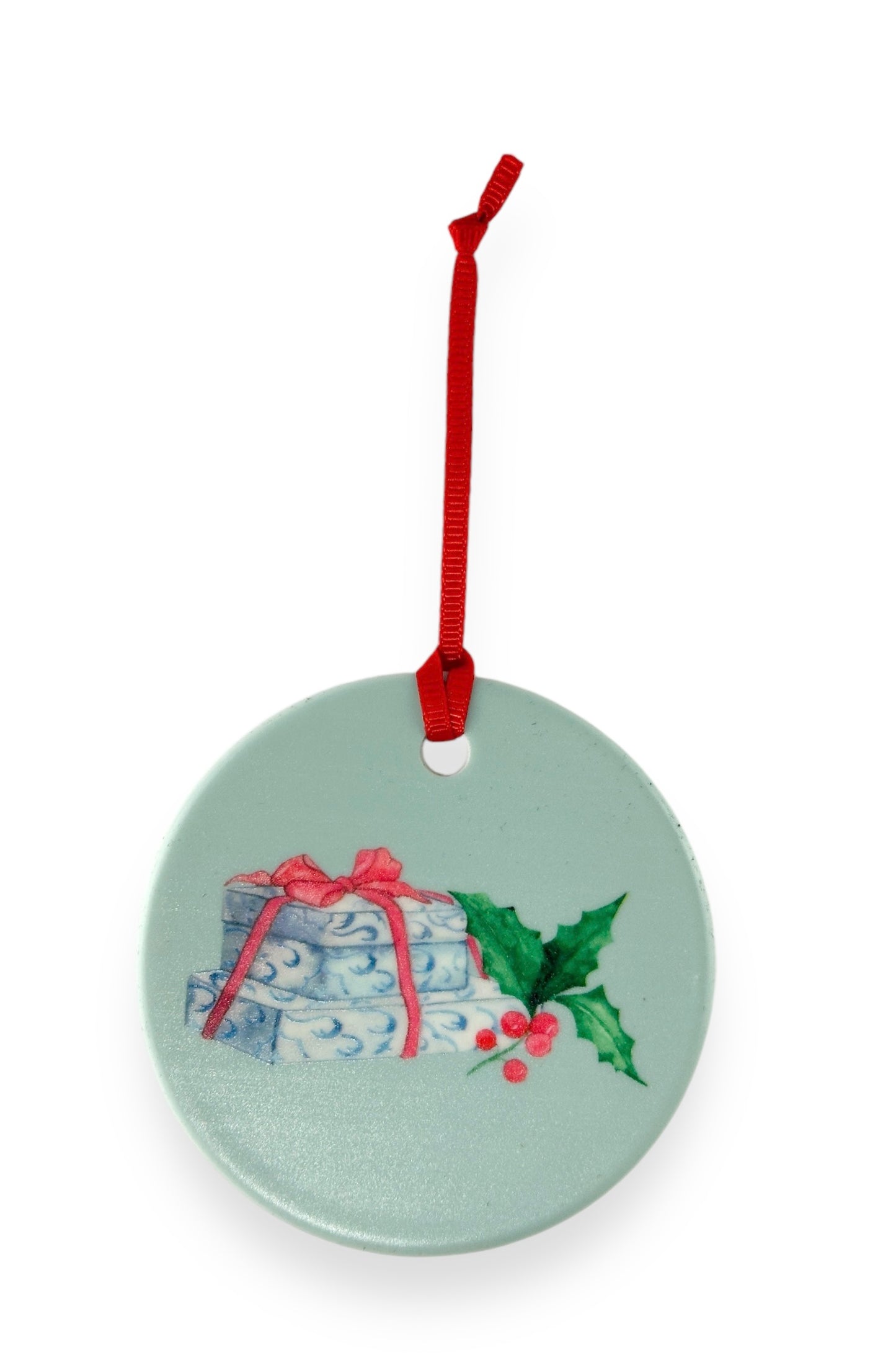 GROSSE POINTE - CLASSIC Christmas Ornament - Jacobson's Gift Box - Lake St. Clair Blue