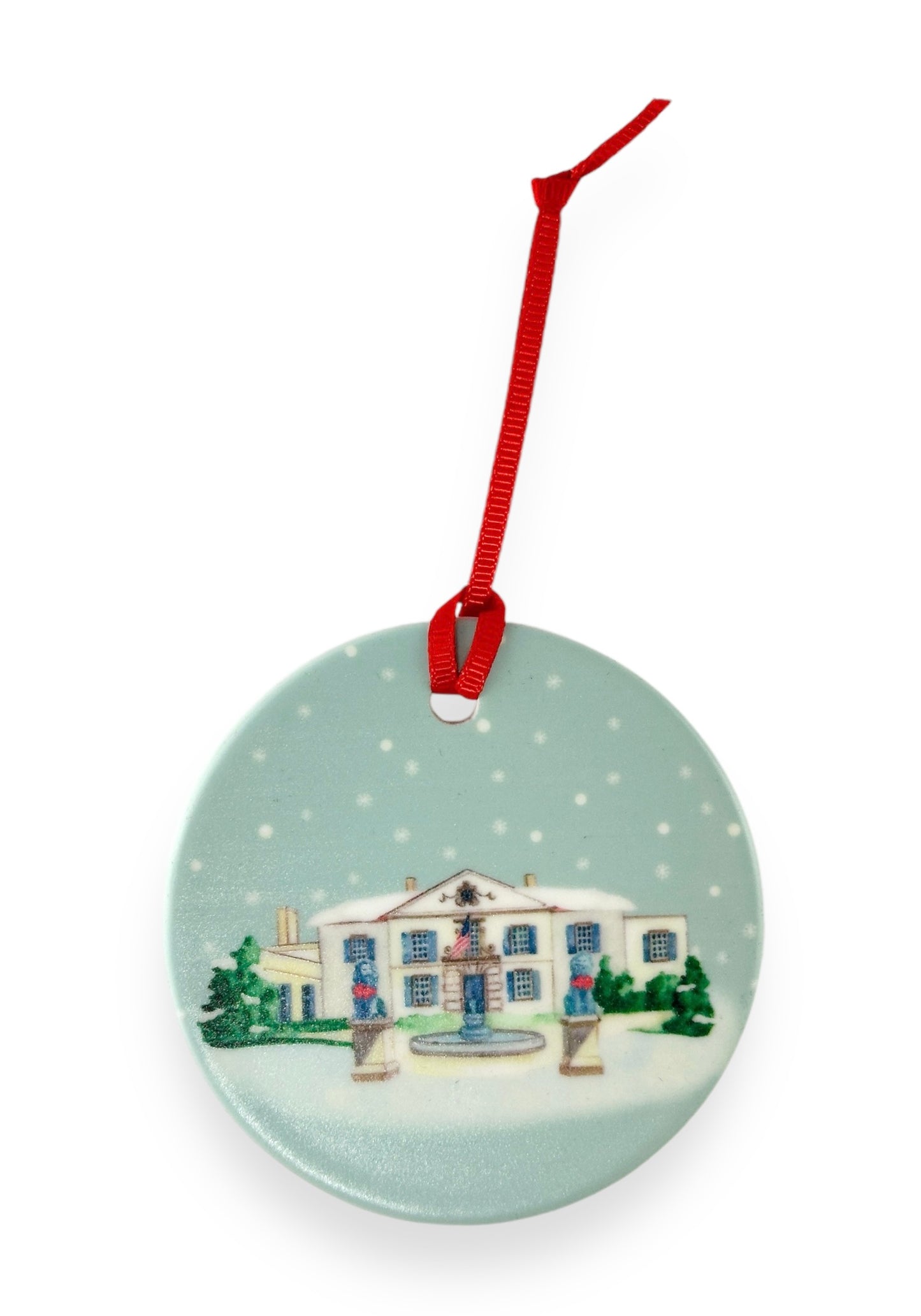 GROSSE POINTE - CLASSIC Christmas Ornament - The War Memorial - Lake St. Clair Blue