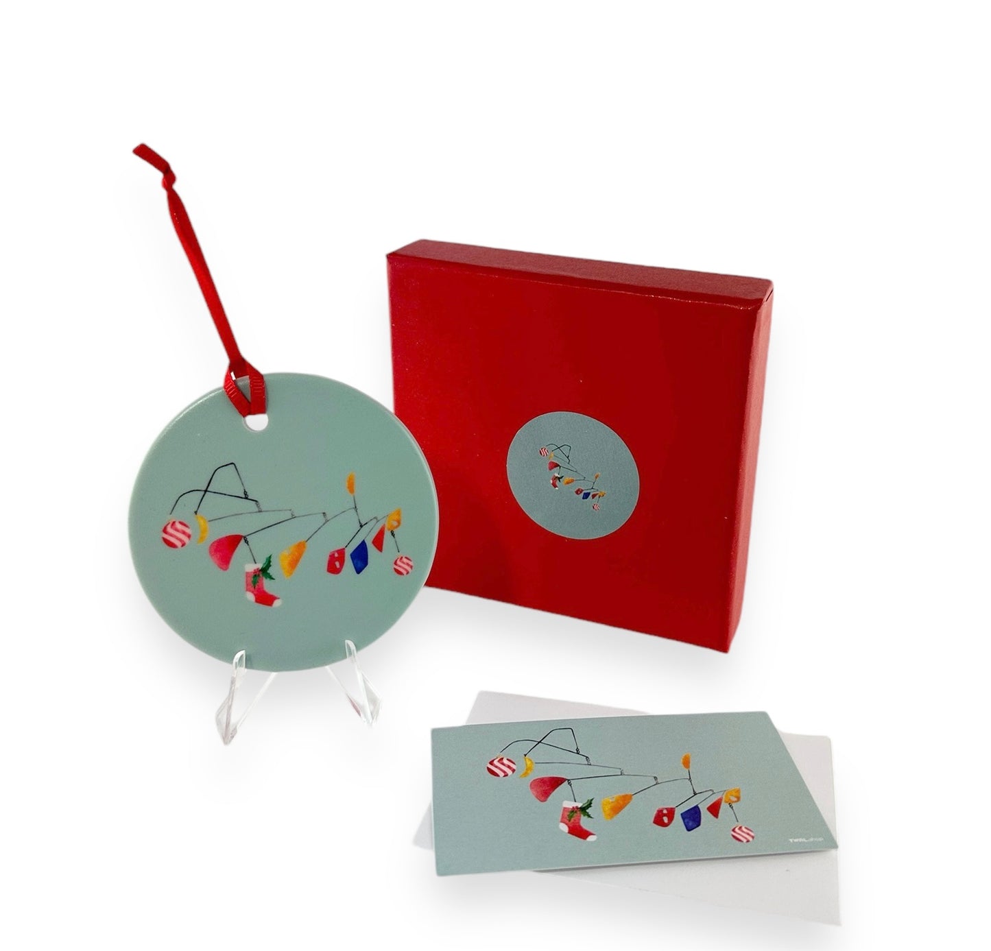 GROSSE POINTE - CLASSIC Christmas Ornament - The Central Library Calder Mobile - Lake St. Clair Blue