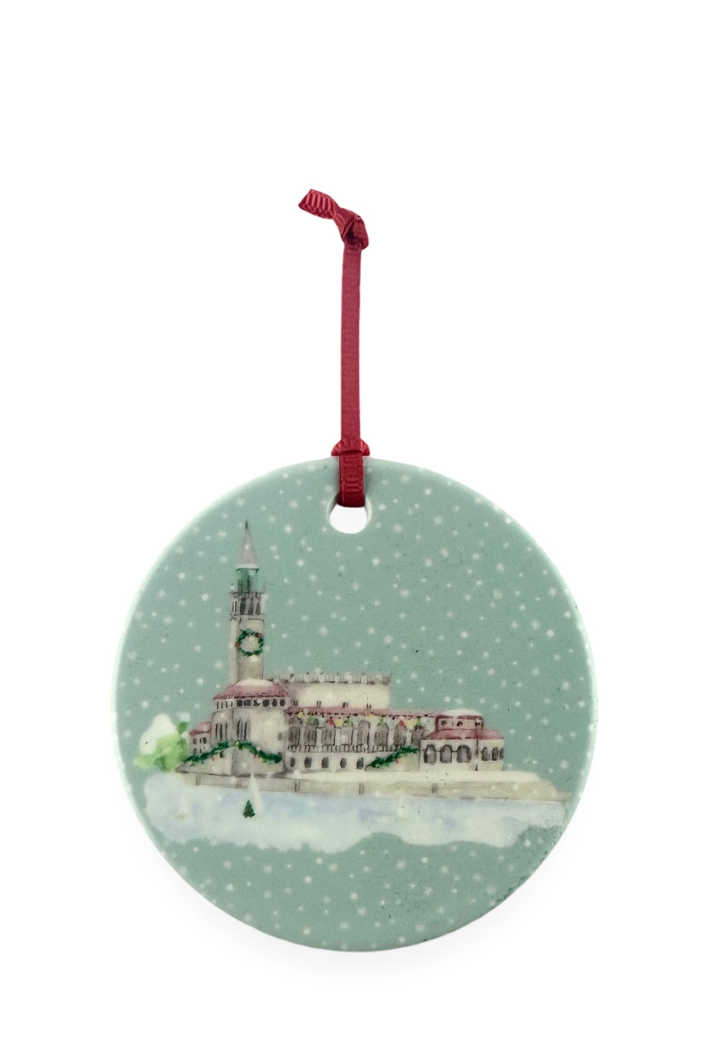 GROSSE POINTE - CLASSIC Christmas Ornament - Grosse Pointe Yacht Club - Lake St. Clair Blue