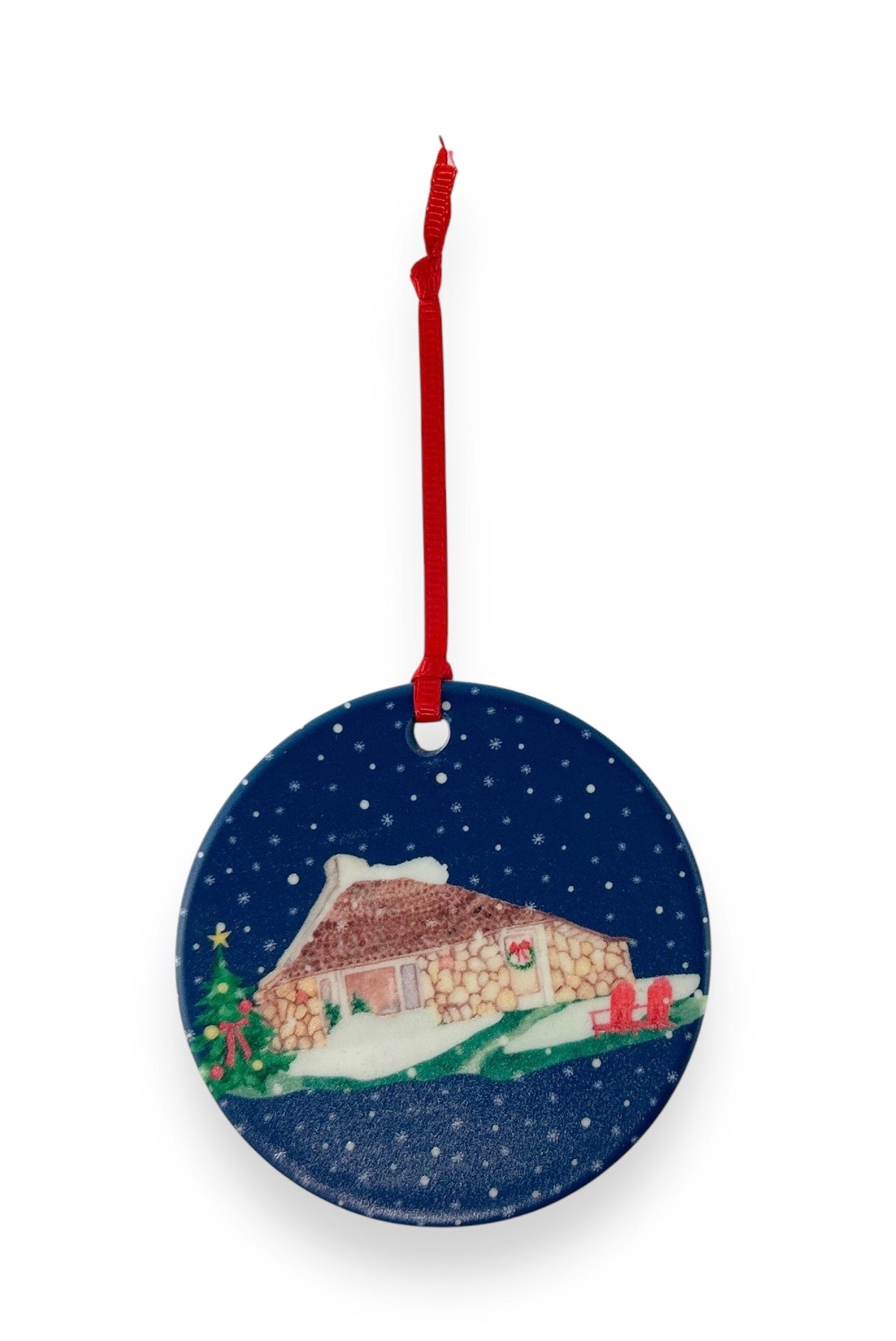 CHARLEVOIX - CLASSIC Christmas Ornament - Earl Young House - Lake Michigan Blue