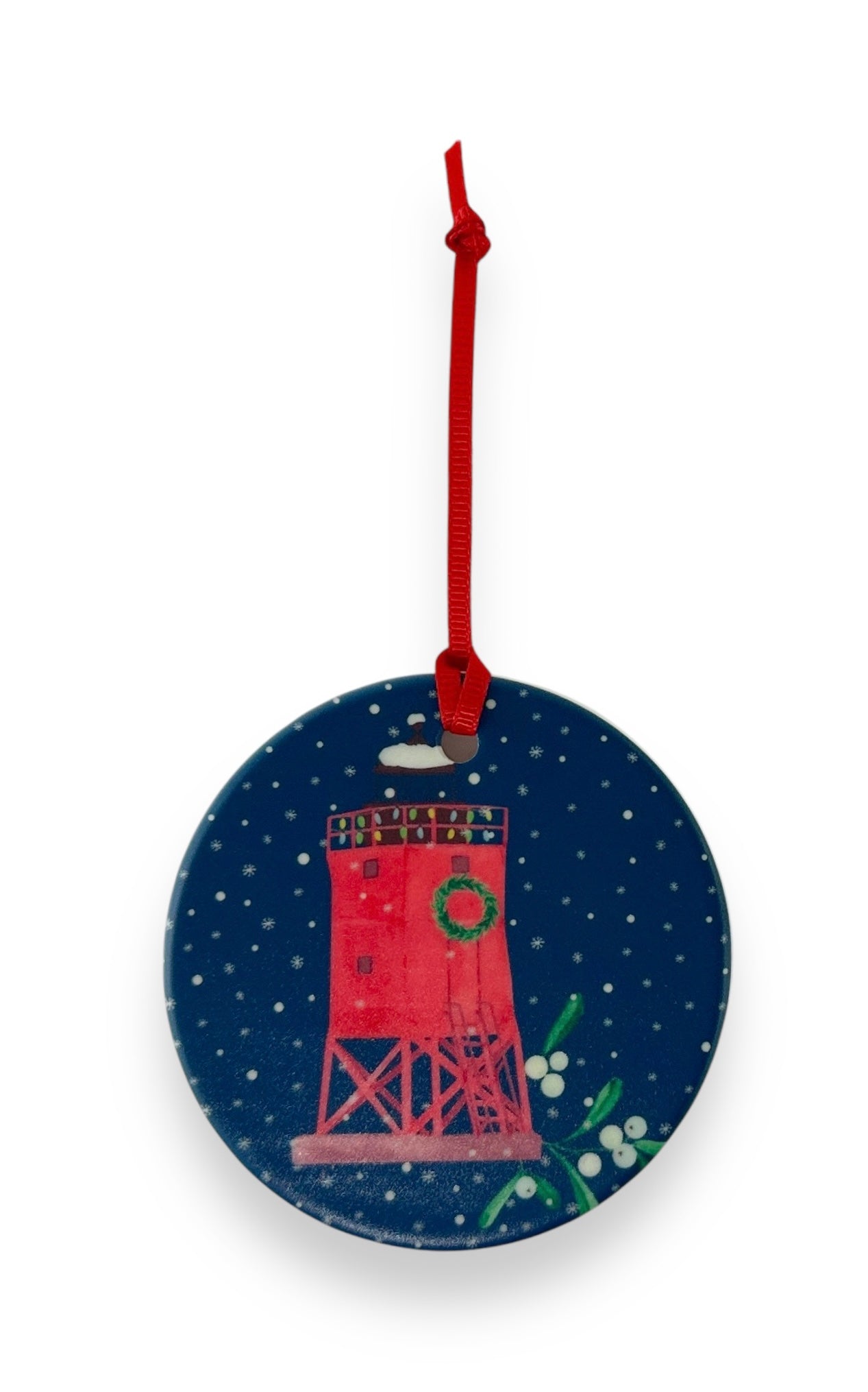 CHARLEVOIX - CLASSIC Christmas Ornament - The Lighthouse - Lake Michigan Blue