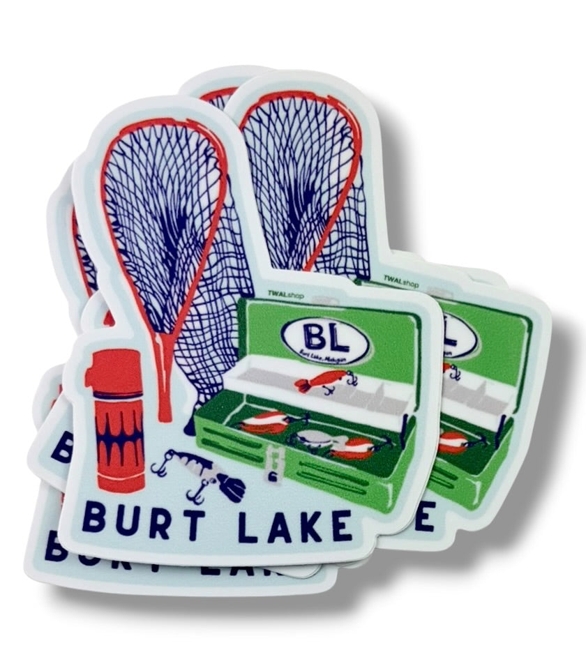 BURT LAKE - Lake Tackle Box - 3" Sticker | Up North POP ART Collection