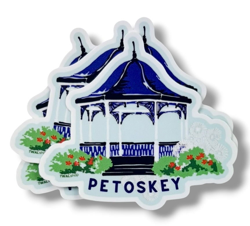 PETOSKEY - Pennsylvania Park Gazebo - 3" Sticker | Up North POP ART Collection