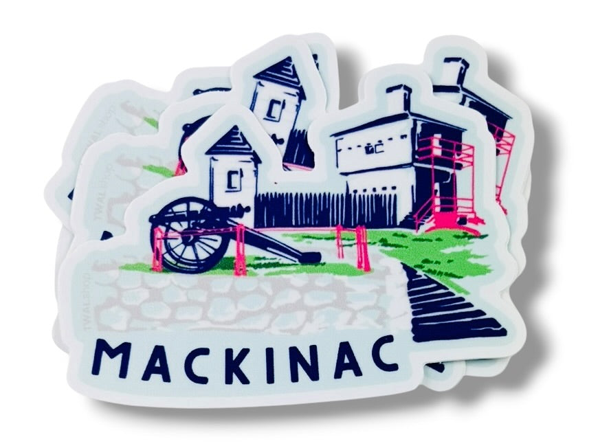 MACKINAC - Fort Mackinac - 3" Sticker | Up North POP ART Collection