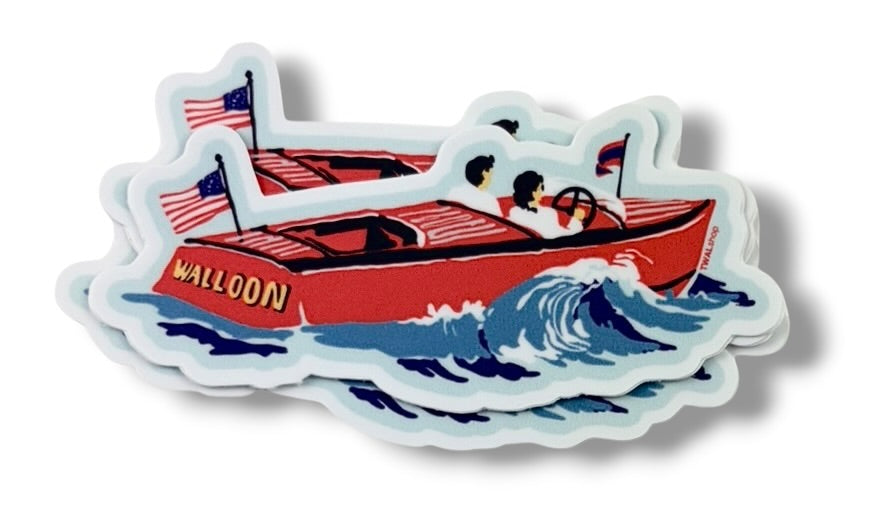 WALLOON - Classic Chris-Craft - 3" Sticker | Up North POP ART PLACES Collection