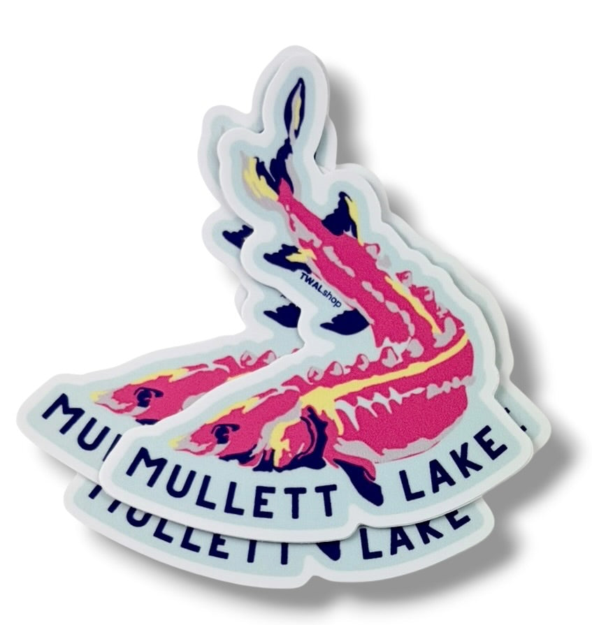 MULLETT LAKE - Lake Sturgeon - 3" Sticker | Up North POP ART Collection