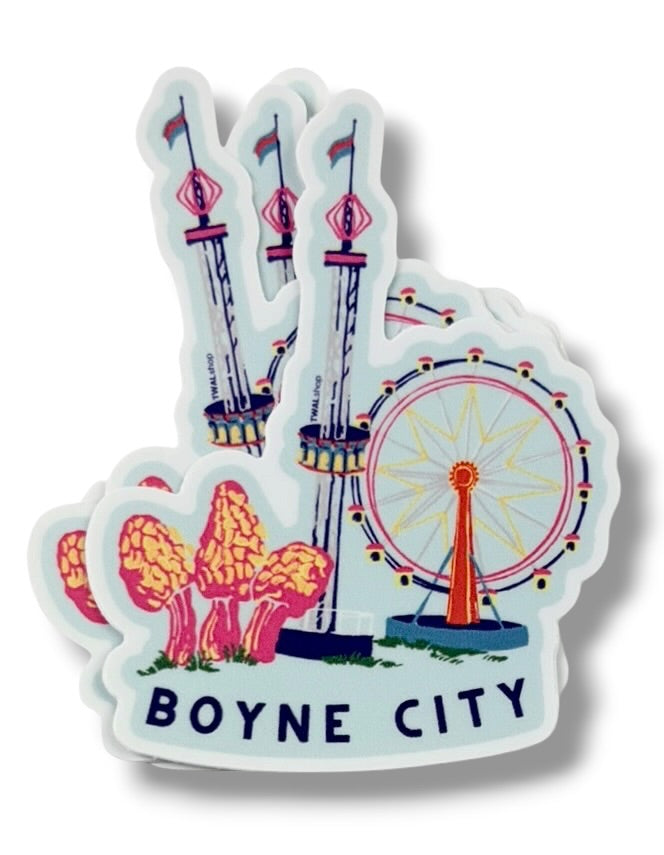 BOYNE CITY - Morel Festival - 3" Sticker | Up North POP ART Collection