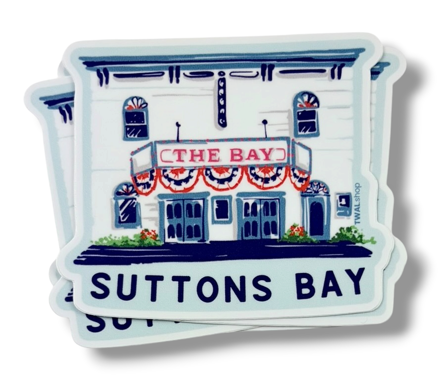 SUTTONS BAY - The Bay Theater - 3" Sticker | Up North POP ART Collection