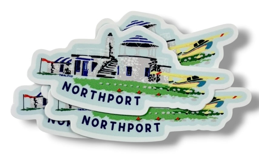 NORTHPORT - Woolsey Memorial Airport - 3" Sticker | Up North POP ART Collection