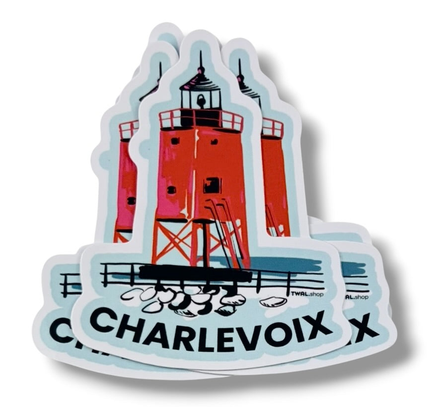 SOUTH PIER LIGHTHOUSE - 3" Sticker | Charlevoix POP ART Collection