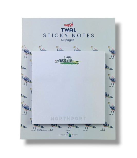 LELAND - Fishtown Harbor - 3x3" Sticky Notes | Up North POP ART PLACES Collection
