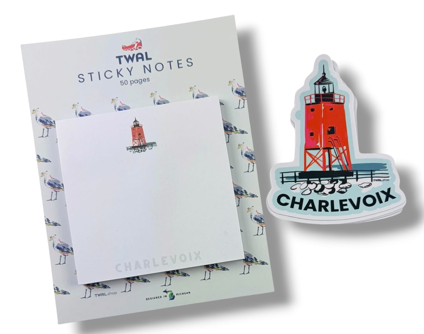SOUTH PIER LIGHTHOUSE - 3" Sticker | Charlevoix POP ART Collection