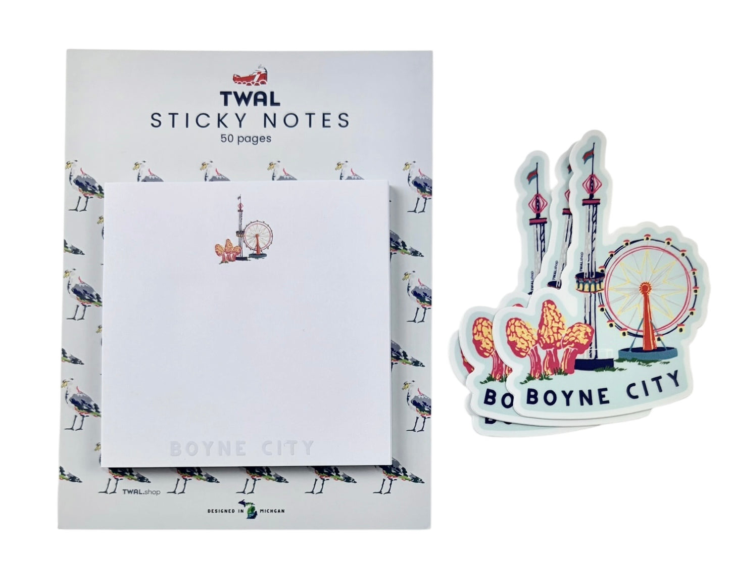 BOYNE CITY - Morel Festival - 3" Sticker | Up North POP ART Collection