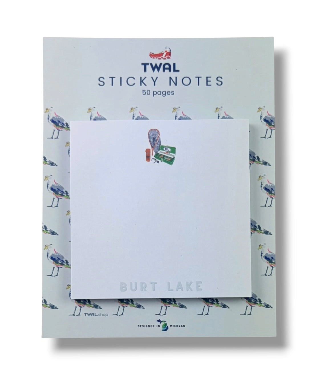 BURT LAKE - Lake Tackle Box - 3x3" Sticky Notes | Up North POP ART Collection
