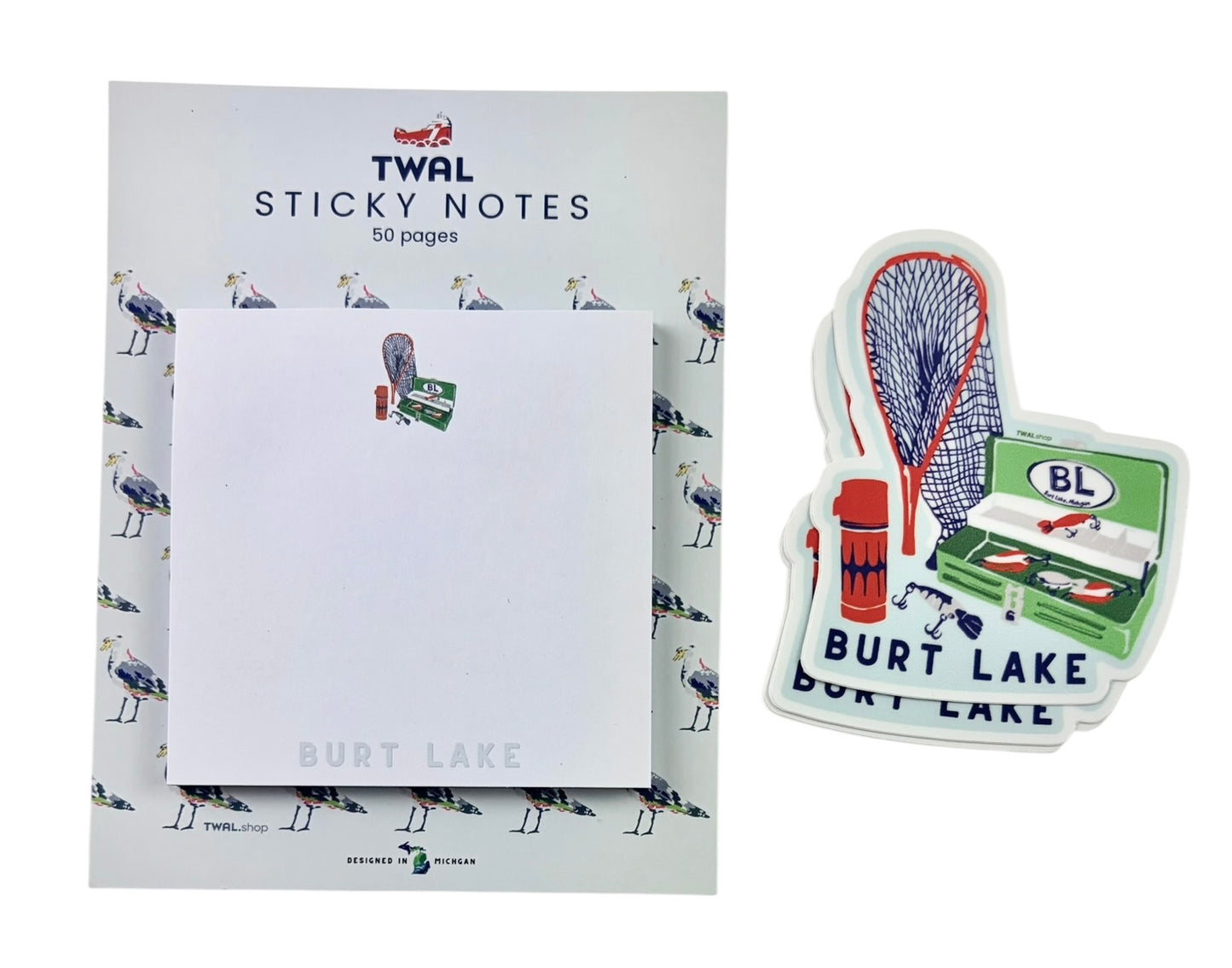 BURT LAKE - Lake Tackle Box - 3" Sticker | Up North POP ART Collection