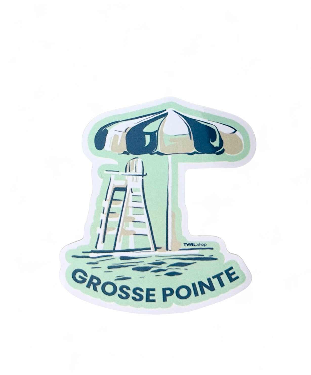 GROSSE POINTE - POP ART - 3" Vinyl Sticker - The Umbrellas of the Pointes Parks