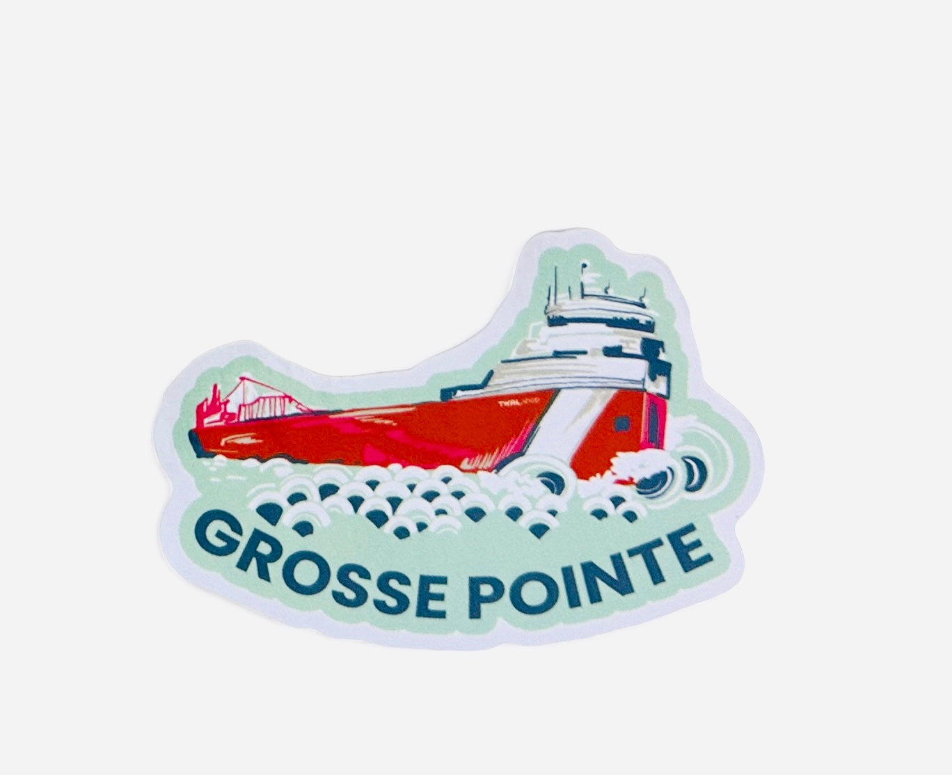 GROSSE POINTE - POP ART - 3" Vinyl Sticker - The Freighters of Lake St. Clair