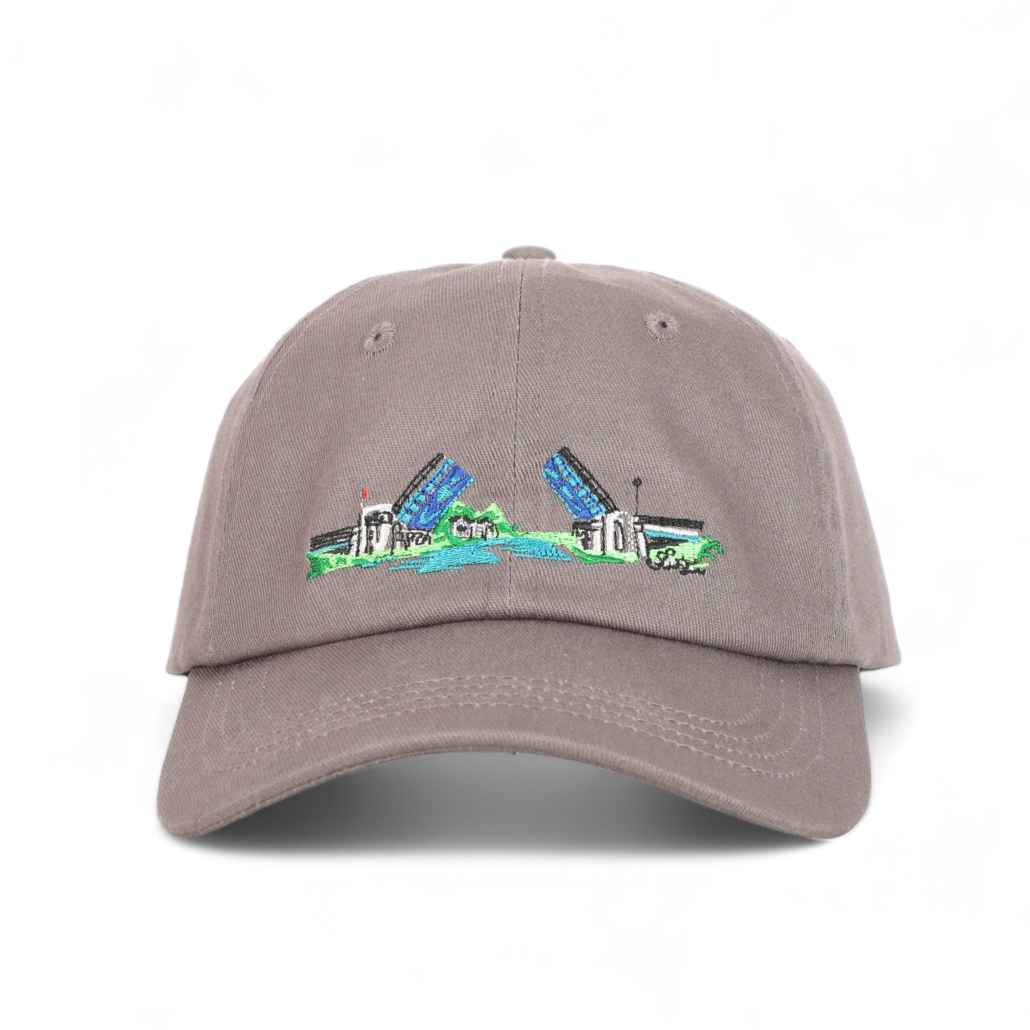 CHARLEVOIX - POP ART - 100% Cotton Twill Embroidered Baseball Hat - The Bridge - Petoskey Gray