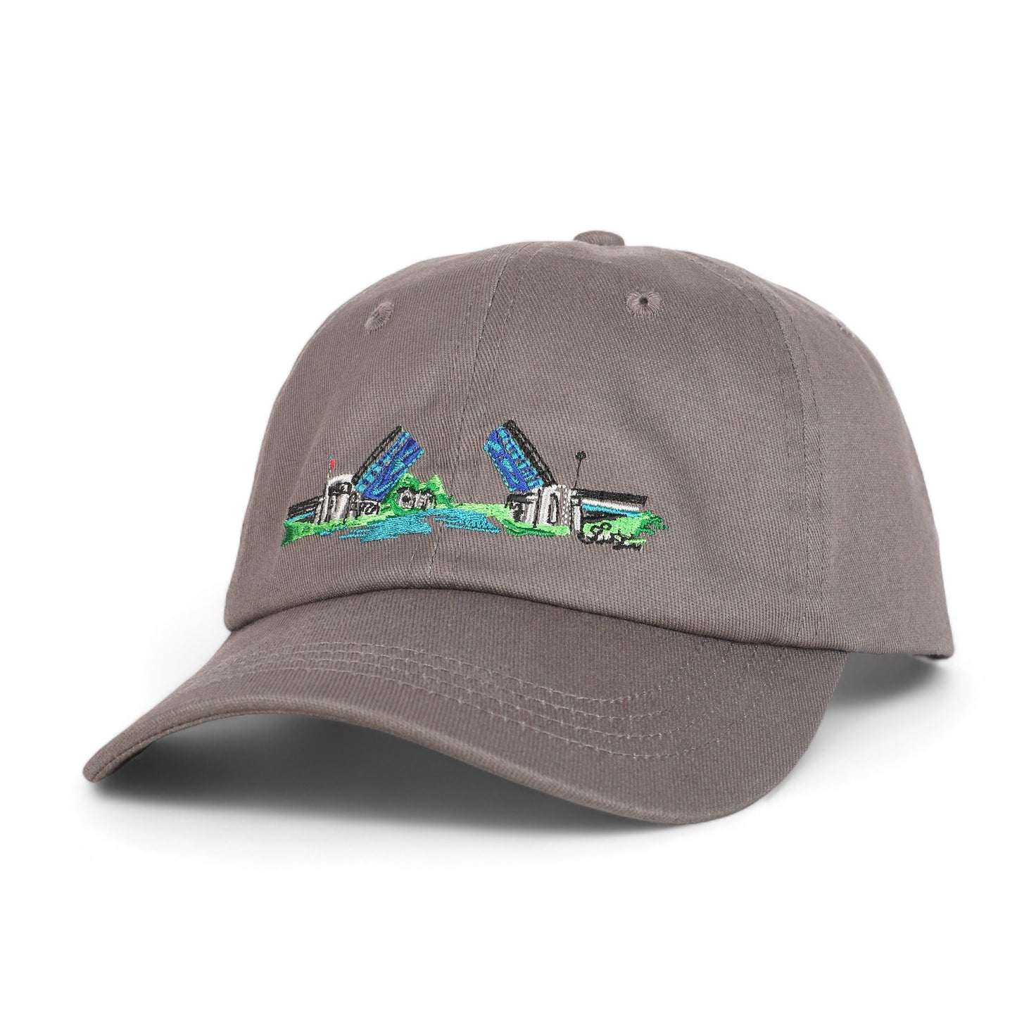 CHARLEVOIX - POP ART - 100% Cotton Twill Embroidered Baseball Hat - The Bridge - Petoskey Gray