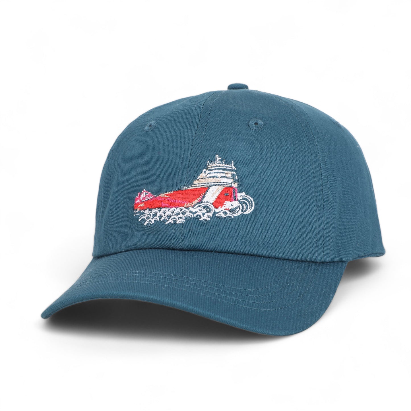 GROSSE POINTE - POP ART - 100% Cotton Twill Embroidered Baseball Hat - The Freighters of Lake St. Clair - Lake Michigan Blue