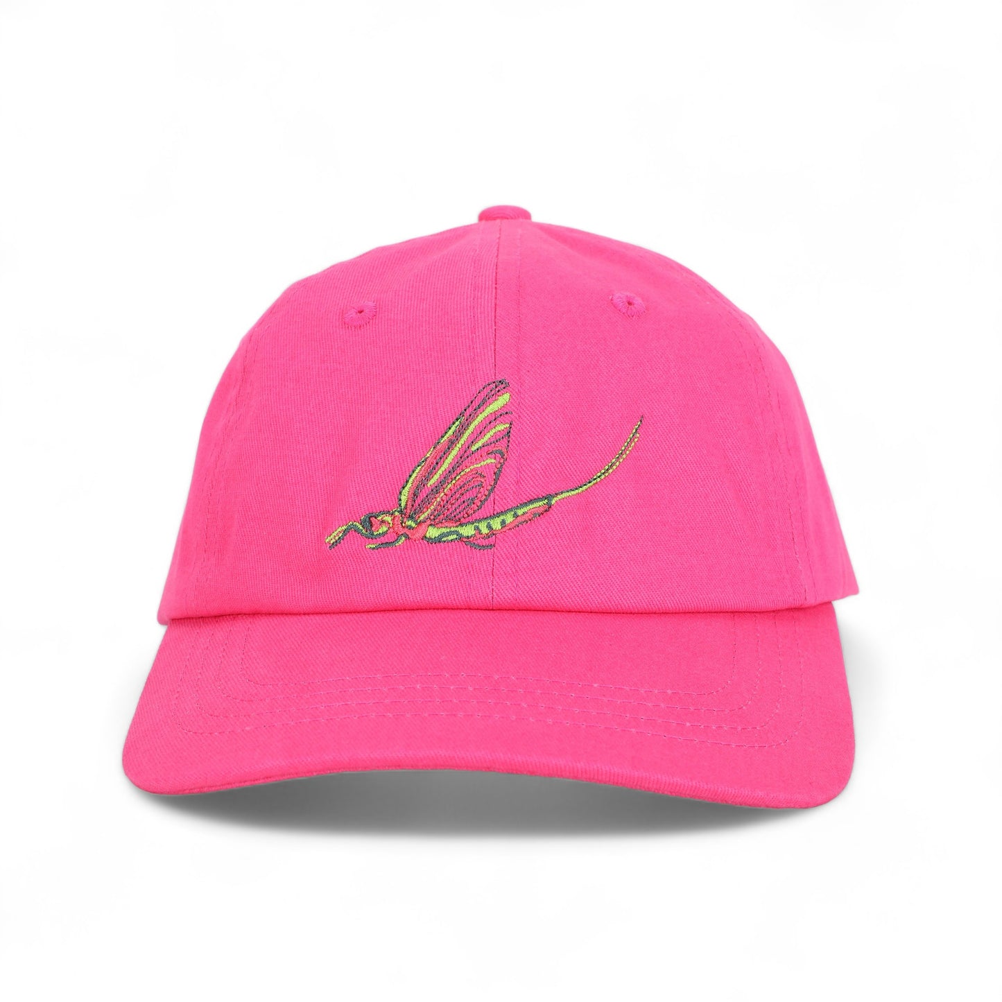 GROSSE POINTE - POP ART - 100% Cotton Twill Embroidered Baseball CHILD Hat -  The Fish Fly - Sign of the Mermaid Pink