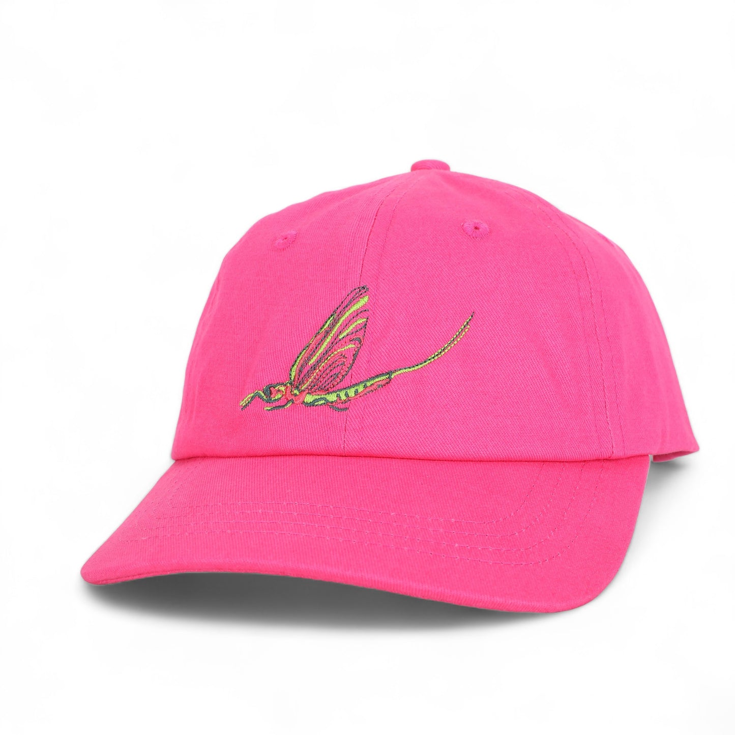 GROSSE POINTE - POP ART - 100% Cotton Twill Embroidered Baseball CHILD Hat -  The Fish Fly - Sign of the Mermaid Pink