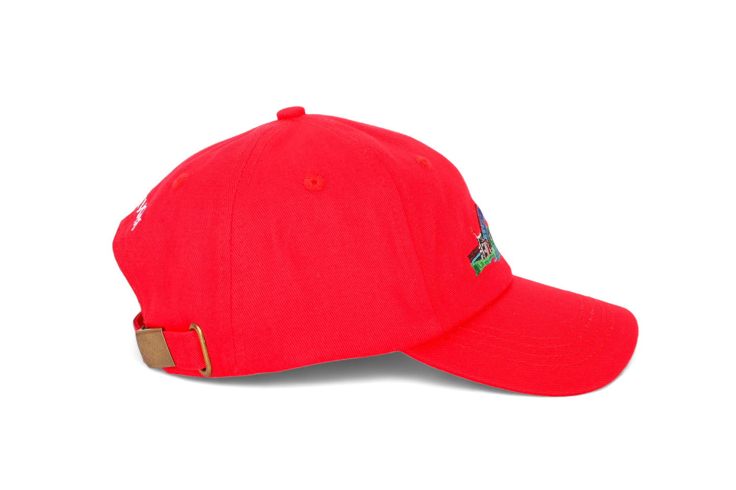 CHARLEVOIX - POP ART - 100% Cotton Twill Embroidered Baseball CHILD Hat - The Bridge - Cherry Red