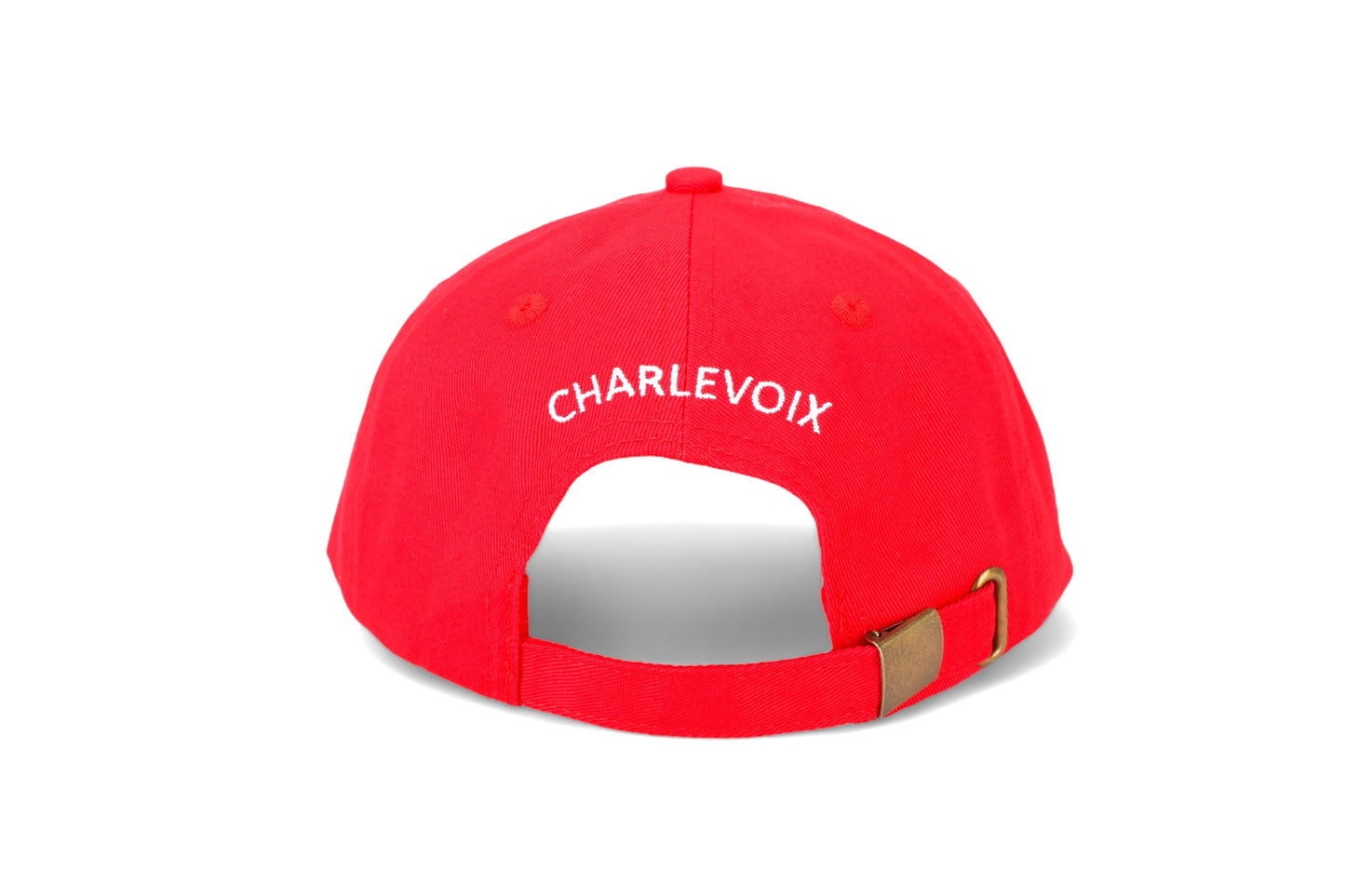 CHARLEVOIX - POP ART - 100% Cotton Twill Embroidered Baseball CHILD Hat - The Bridge - Cherry Red