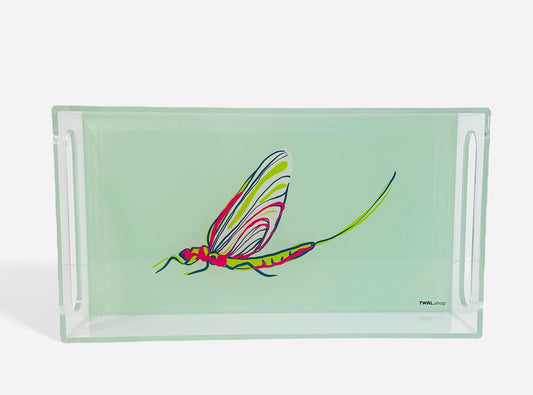 GROSSE POINTE - POP ART - Lucite Tray - Our Favorite 1st Sign of Summer - The Fish Fly - Small