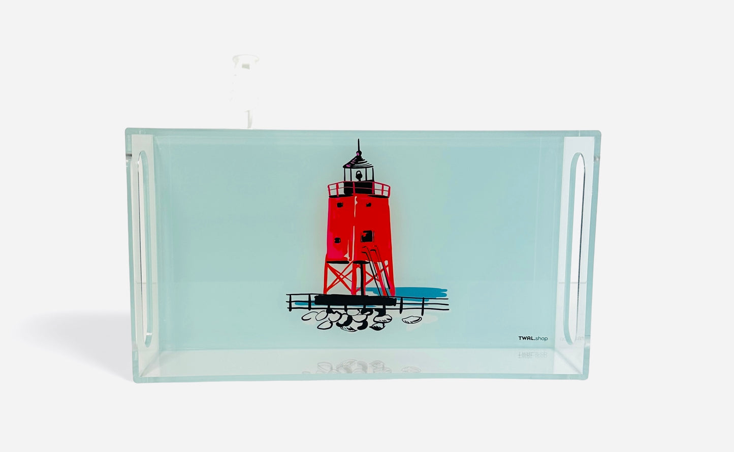 CHARLEVOIX - POP ART - Lucite Tray - Lighthouse - Small