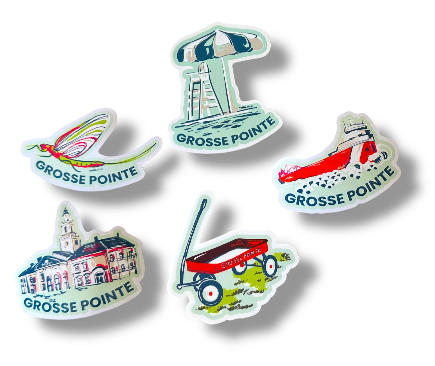 GROSSE POINTE - POP ART - 3" Vinyl Sticker - Our Favorite First Sign of Summer - The Fish Fly