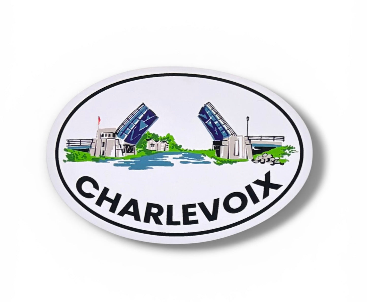 DRAWBRIDGE - 5" Oval Sticker | Charlevoix POP ART Collection