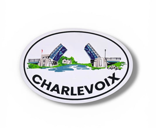 CHARLEVOIX - POP ART - 5” Oval Vinyl Sticker - The Bridge