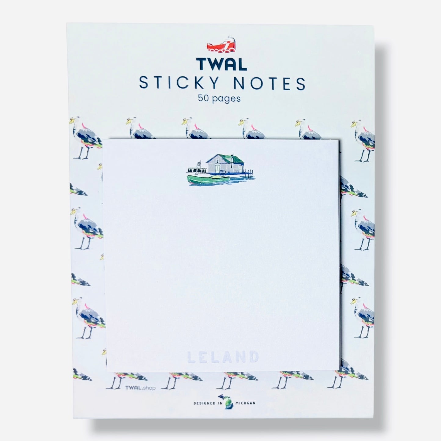 LELAND - Fishtown Harbor - 3x3" Sticky Notes | Up North POP ART PLACES Collection